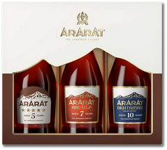 Набор: бренди армянский Ararat 5 лет, Ani 7 лет, Akhtamar 10 лет 3 х 0.05л 40% (10)