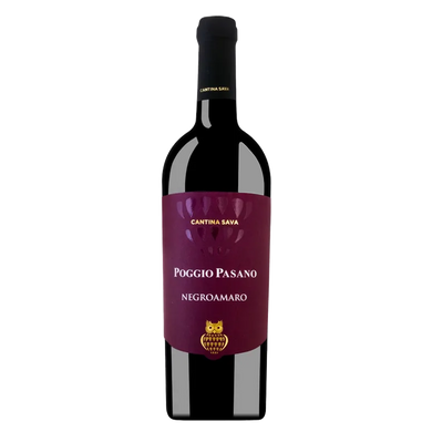 Вино красное сухое Cantina Sava "Poggio Pasano" Negroamaro Puglia, 0,75л. 14,0%