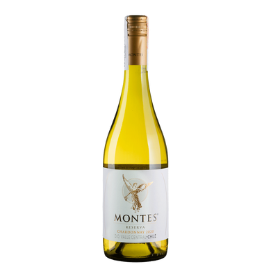 Вино виноградне натуральне сухе біле Шардоне Резерва , Montes 0,75л 14%