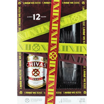 Набор: виски Chivas Regal 12 лет 0,7л.40% + 2 стакана