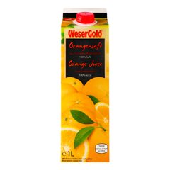 Сок WESERGOLD 100% апельсиновый 1,0л.