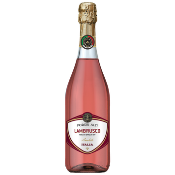 Вино розовое игристое полусладкое Poderi Alti Lambrusco dell'Emilia, 0,75 л. 7,5%