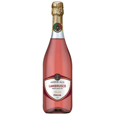 Вино рожеве ігристе напівсолодке Poderi Alti Lambrusco dell'Emilia, 0,75 л. 7,5%