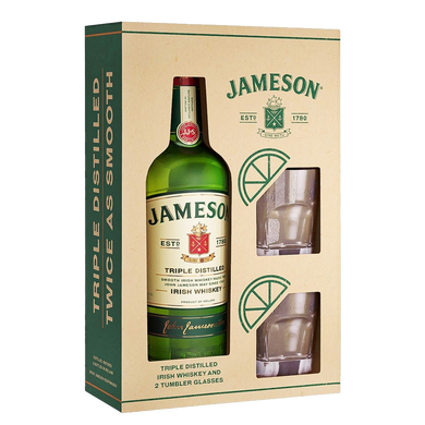 Набір: віскі Jameson 0,7л. 40% + 2 склян.