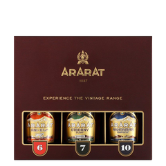Набор: армянский бренди Ararat Ani 6 лет, Otborny 7 лет, Akhtamar 10 лет 3х0,05л. 40%