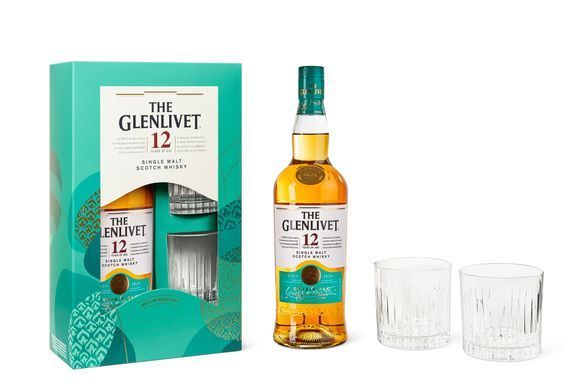 Набір:віскі The Glenlivet 12 років 0,7л. +2 склян.40%
