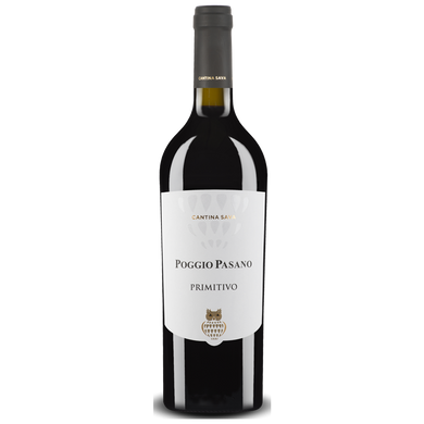 Вино красное сухое Cantina Sava "Poggio Pasano" Primitivo Puglia, 0,75 л. 13,5%