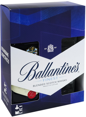 Набор: виски Ballantine's Finest 0,7л.40% + 2 стакана.