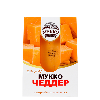 МУККО сыр ЧЕДДЕР, ТМ "МУККО", 210г. 37%